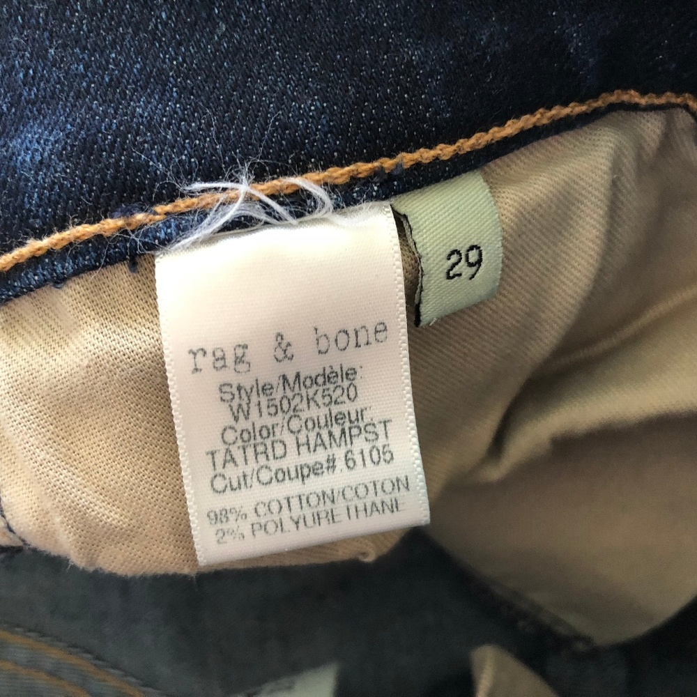 Rag and bone distressed skinny jeans dark wash 29 - Picture 8 of 8